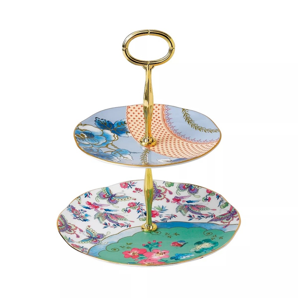 NEW Wedgwood Butterfly Bloom 2 tiered cake stand
